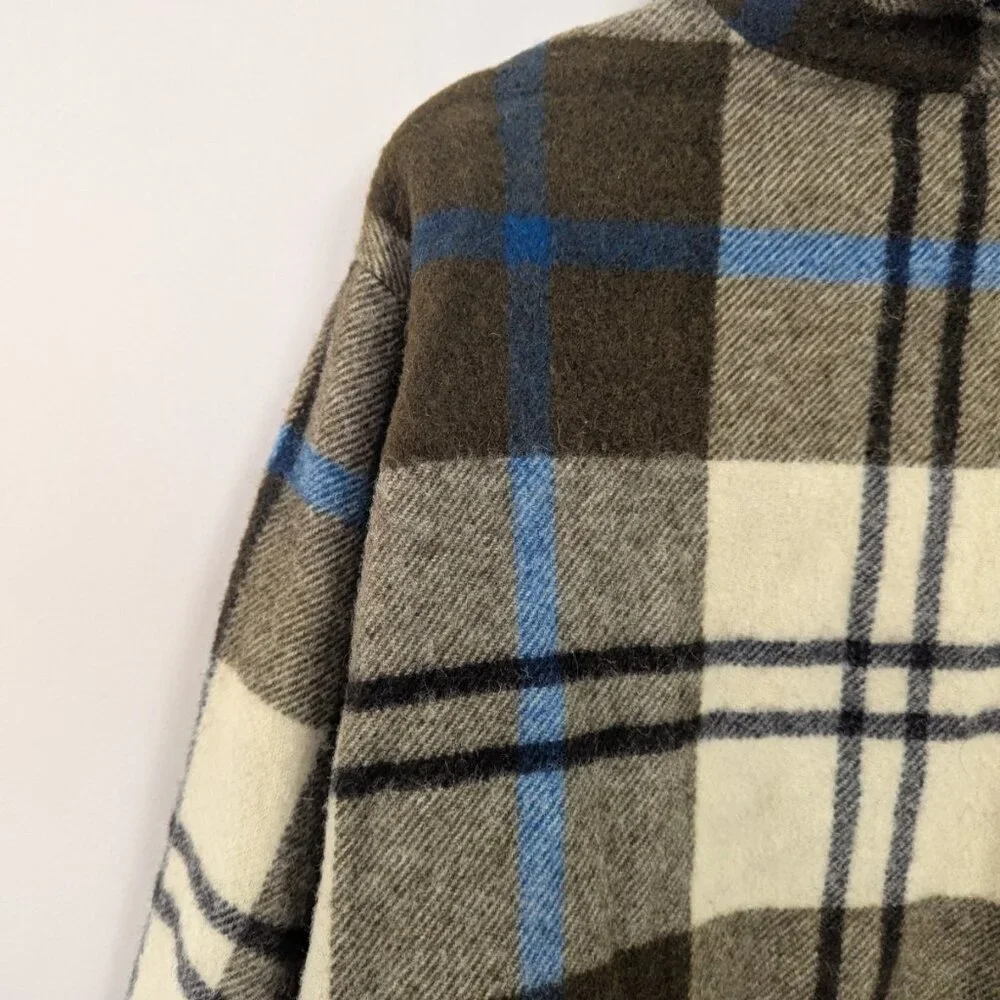 Vintage 50s Woolrich Pull Over Plaid Jacket Wool USA Hunting‎ Retro XL